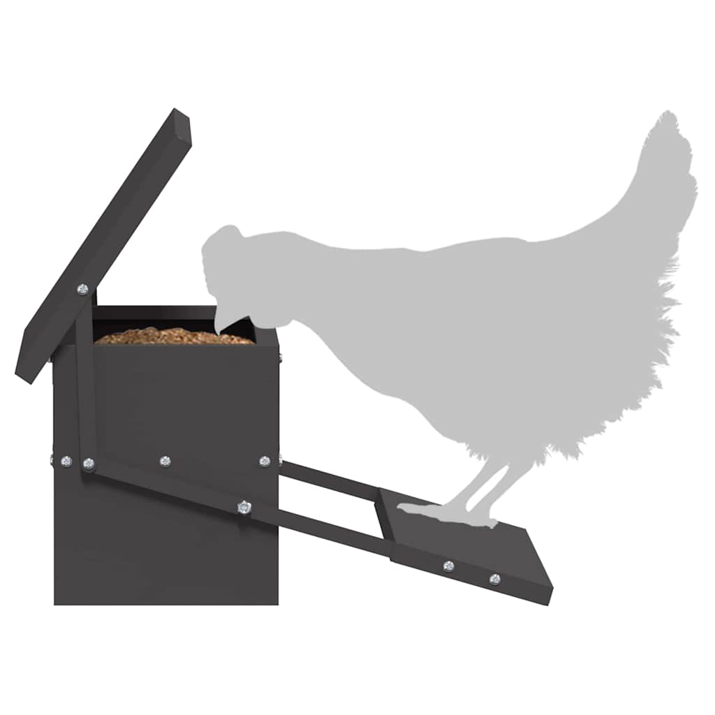 Hühnertretfeeder Schwarz 48,5 x 39,5 x 19 cm