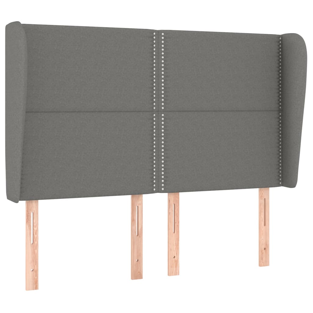 Kopfteil mit Ohren Dunkelgrau 83x23x78/88 cm Stoff