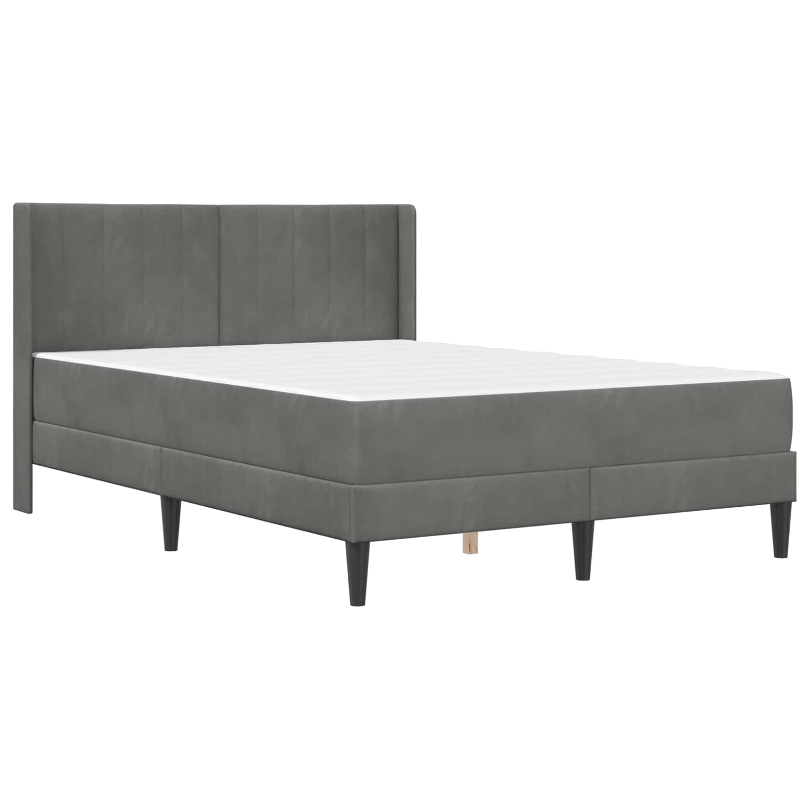 Bettgestell mit Matratze mit Kopfteil Hellgrau 80 x 200 cm Samt