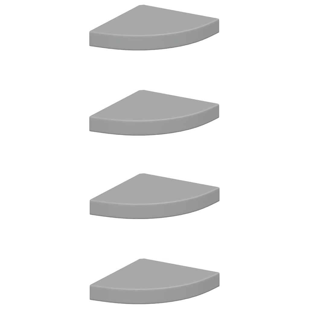 Schwebende Eckregale 2 Stk. Hochglanz-Weiß 25x25x3,8 cm MDF