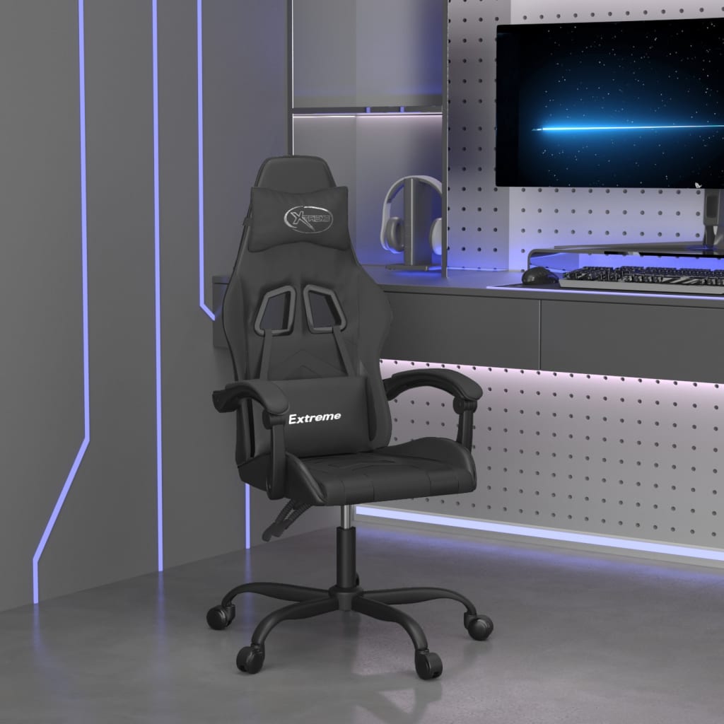 Gaming-Stuhl Drehbar Schwarz und Rot Kunstleder