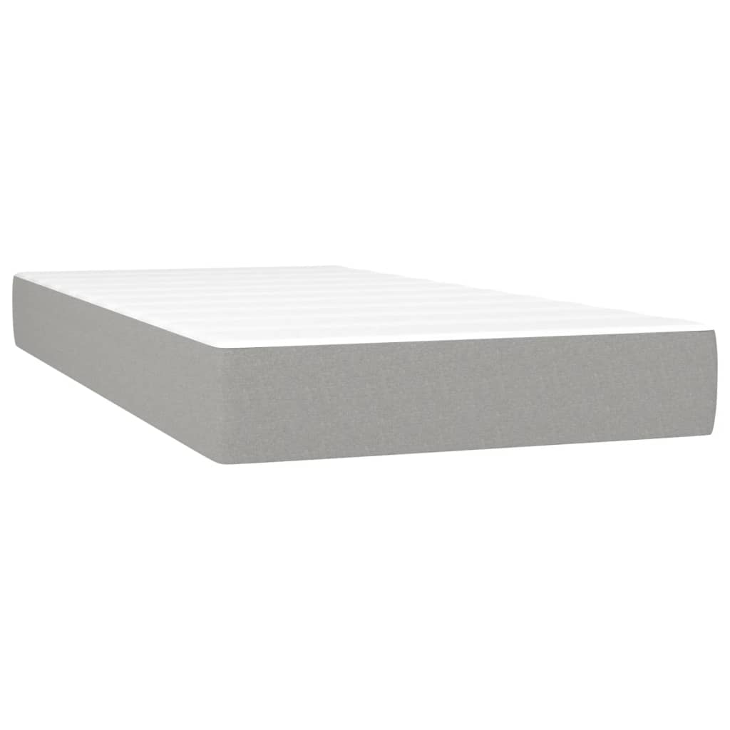 Taschenfederkernmatratze Mittel Hellgrau 80x200x20 cm Stoff