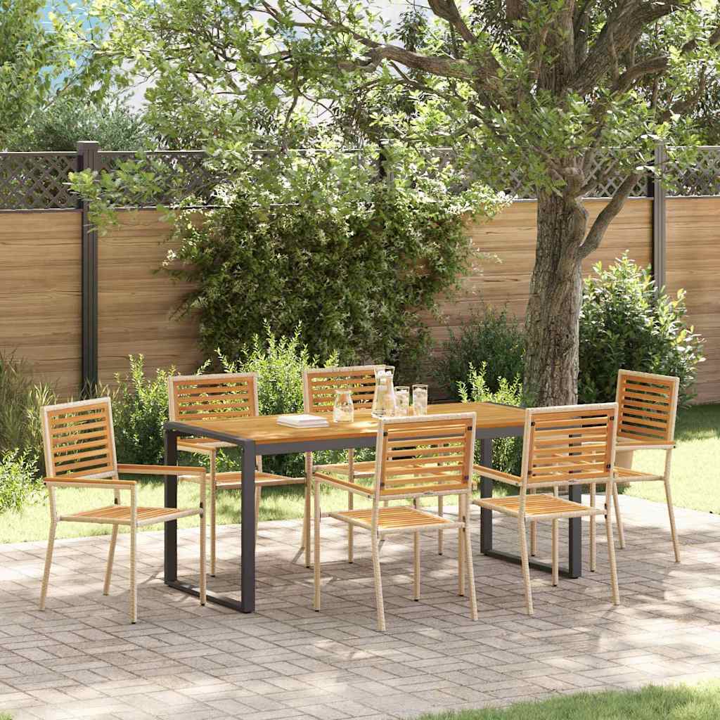 Garten Essgruppe 5 pcs Schwarz und Braun Poly-Rattan