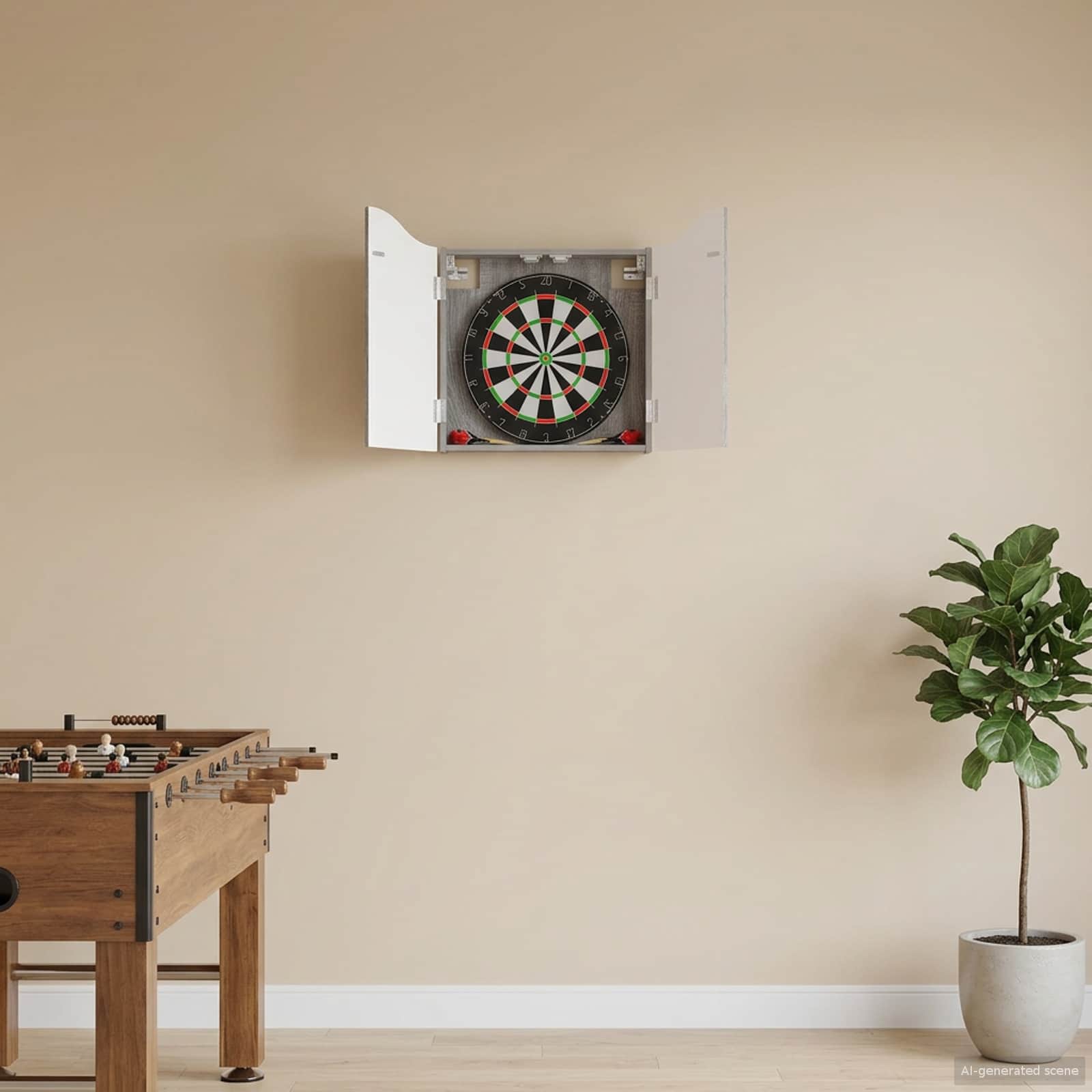 Dartboard Schrank Weiß 56 x 12 x 63 cm Holzwerkstoff