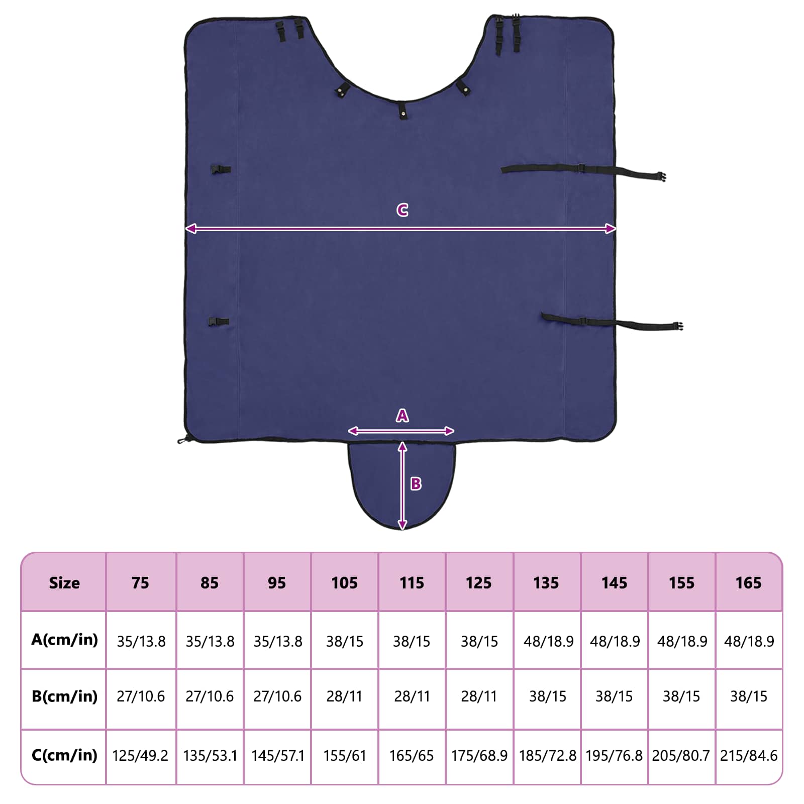 Pferdedecke Volles Aqua 75 cm Polyester