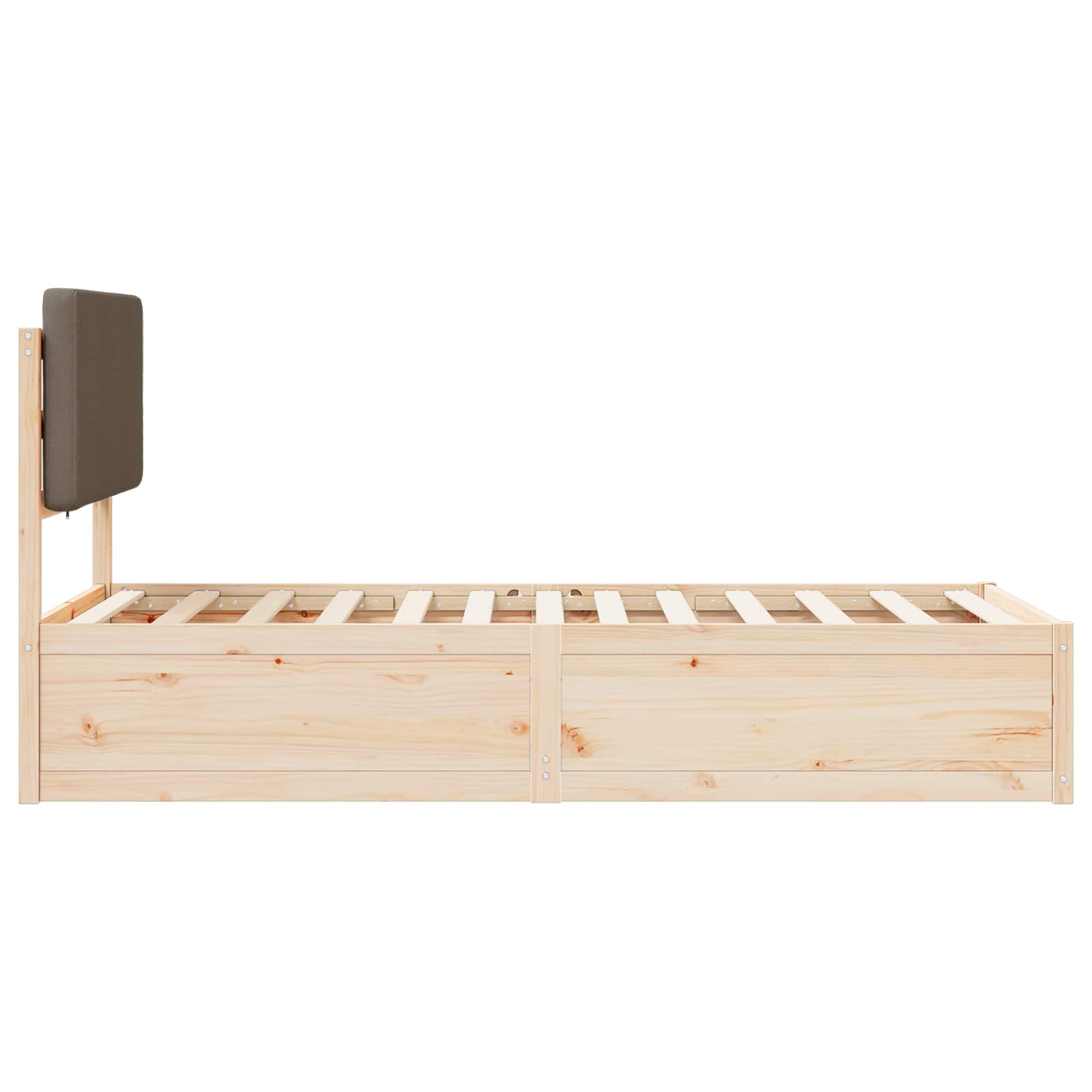 Bettgestell mit gepolstertem Kopfteil Hellgrau 200 x 200 cm