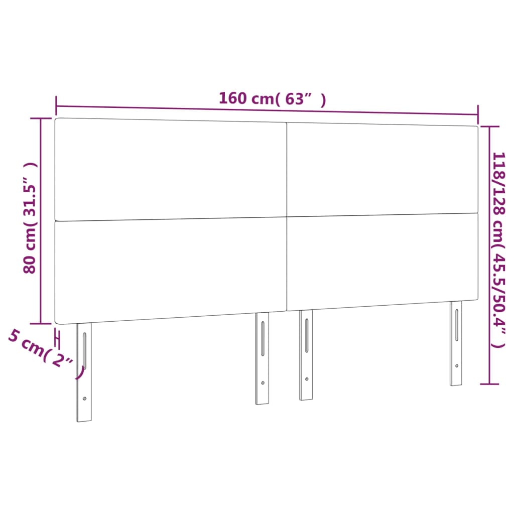 Kopfteil Hellgrau 80x5x118/128 cm Stoff