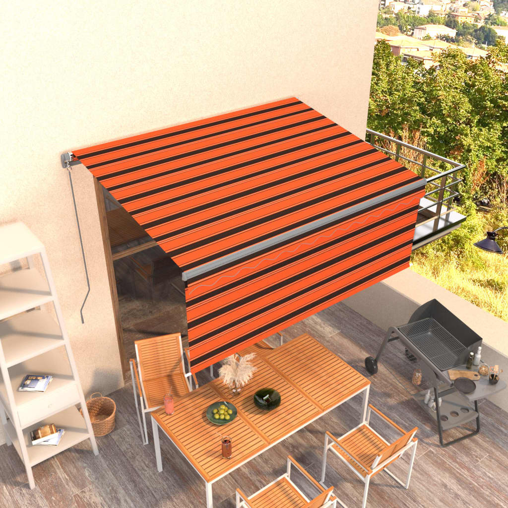 Markise Manuell Einziehbar mit Rollo 3x2,5 m Creme