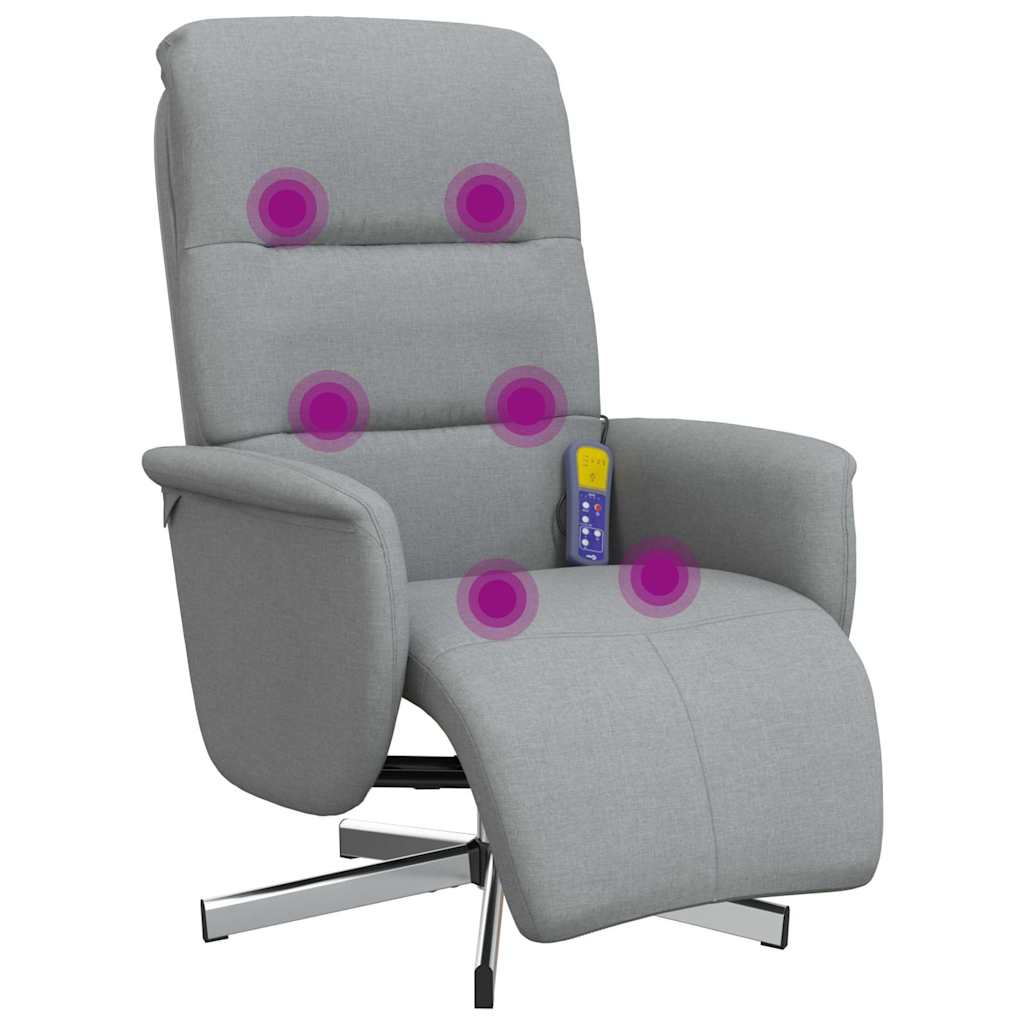 Massagesessel mit Fußteil Braun Stoff