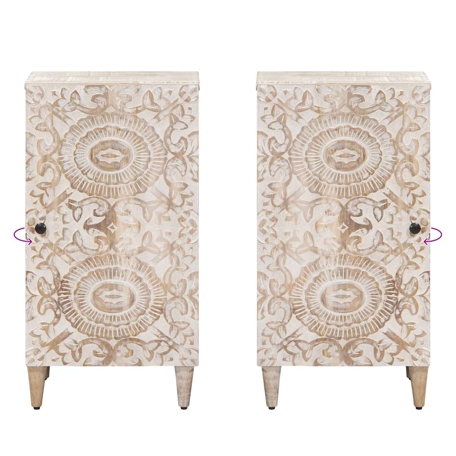 Sideboard mit Speicher Braun 40 x 33,5 x 75 cm Massivholz Mango