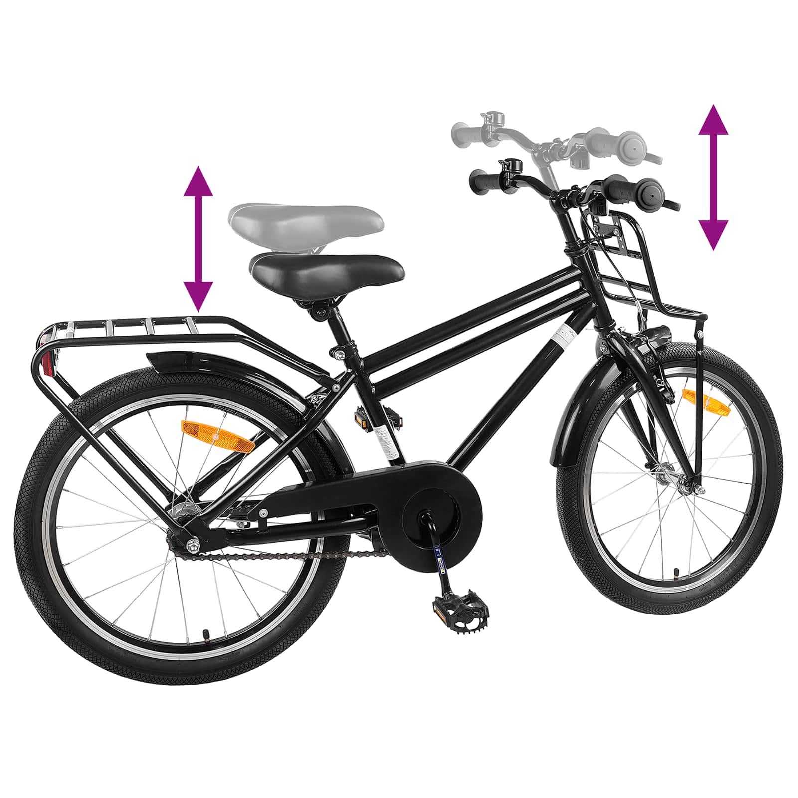 Kinderfahrrad 12 Zoll für 2-4 Jahre alt Schwarz