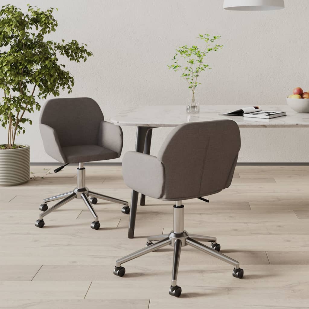 Esszimmerstühle 2 Stk. Drehbar Creme Stoff
