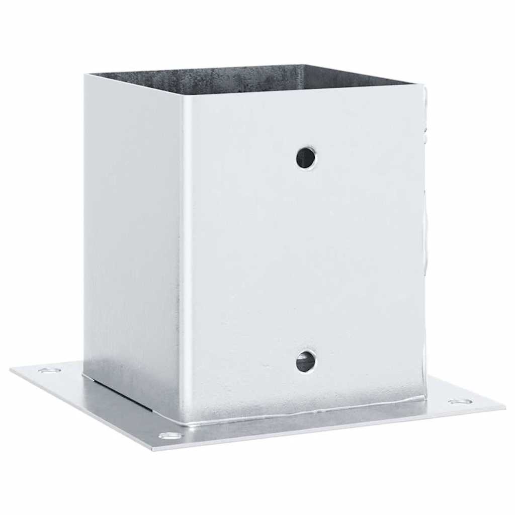 Pfostenträger Quadratisch 4Stk. Silber 46x46mm Verzinkter Stahl