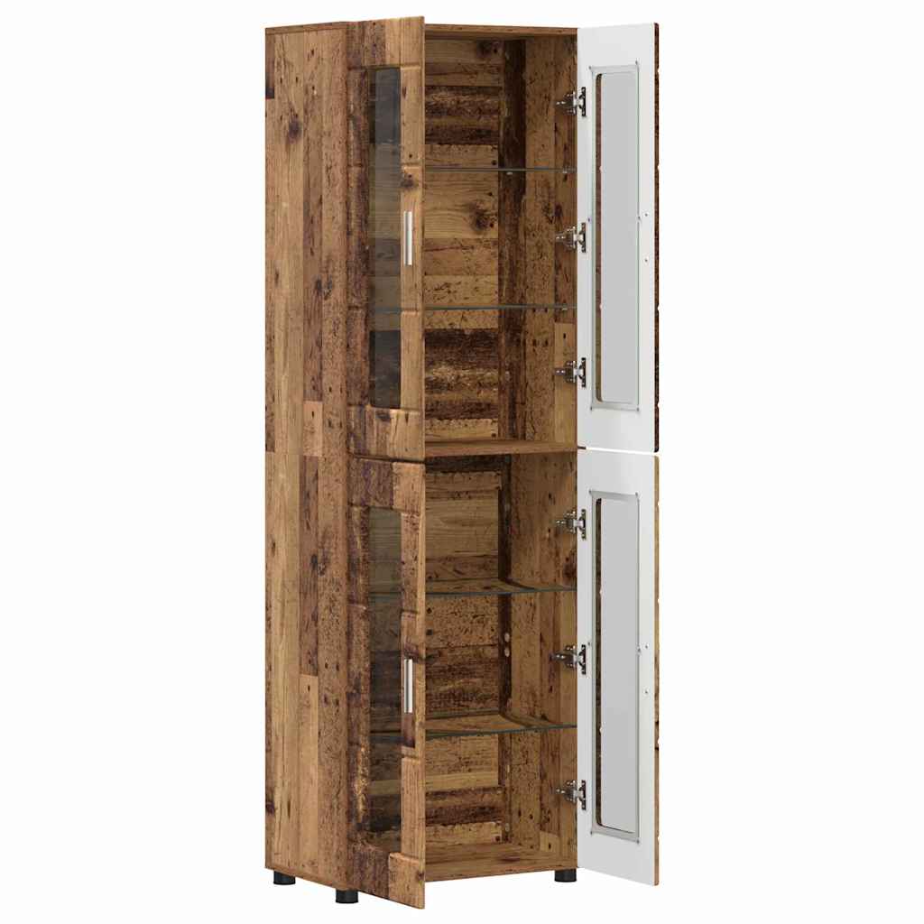 Highboard mit Regal FLORIN Weiß 60 x 35 x 182 cm Holzwerkstoff