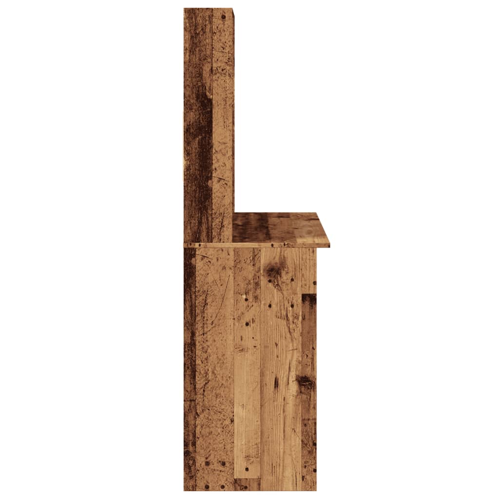 Schreibtisch mit Regal Weiß 102x45x148 cm Holzwerkstoff