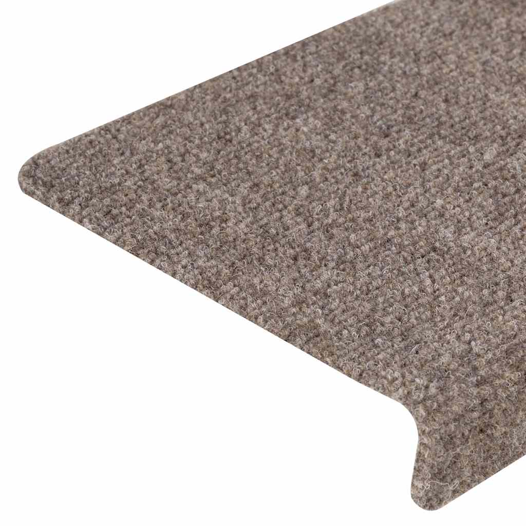 Stufenmatten Selbstklebend 15 Stk. 65x21x4 cm Hellbraun Rechteckiger Rand