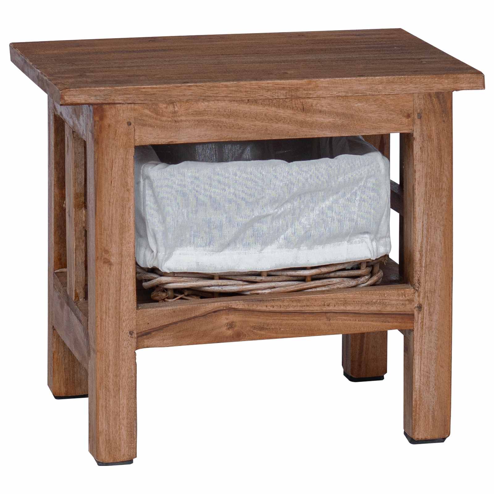 Beistelltisch Braun 38 x 28 x 35 cm Massivholz Mahagoni