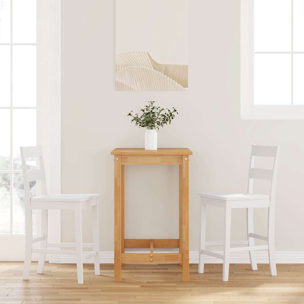 Barhocker mit Kissen 2 Stk. Braun Massivholz Gummibaum