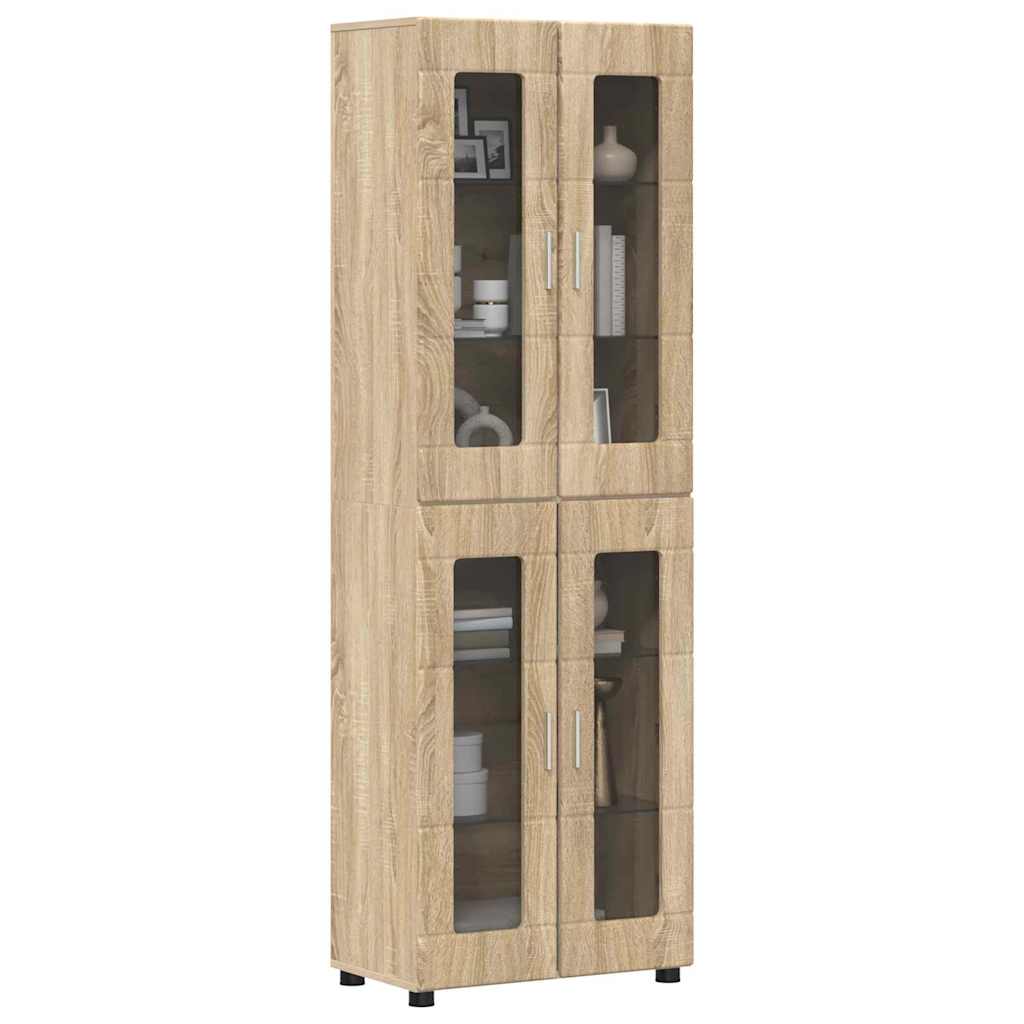 Highboard mit Regal FLORIN Weiß 60 x 35 x 182 cm Holzwerkstoff