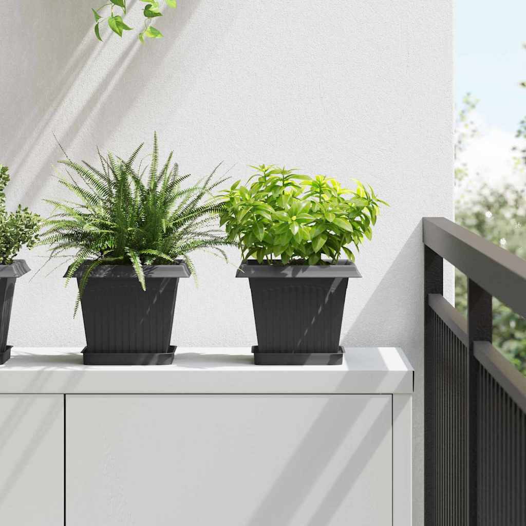 Blumentöpfe 6 pcs Ziegelrot 20 x 20 x 16 cm Kunststoff