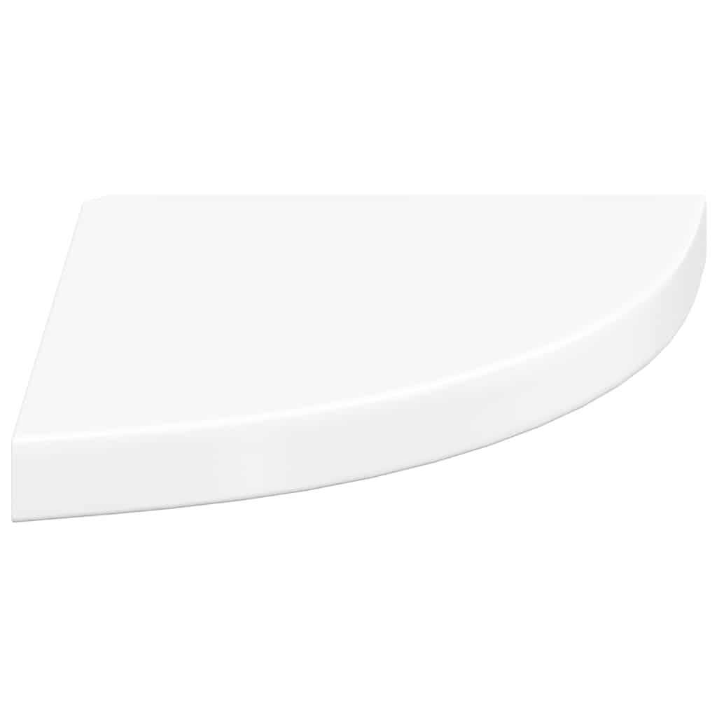 Schwebende Eckregale 2 Stk. Hochglanz-Weiß 25x25x3,8 cm MDF