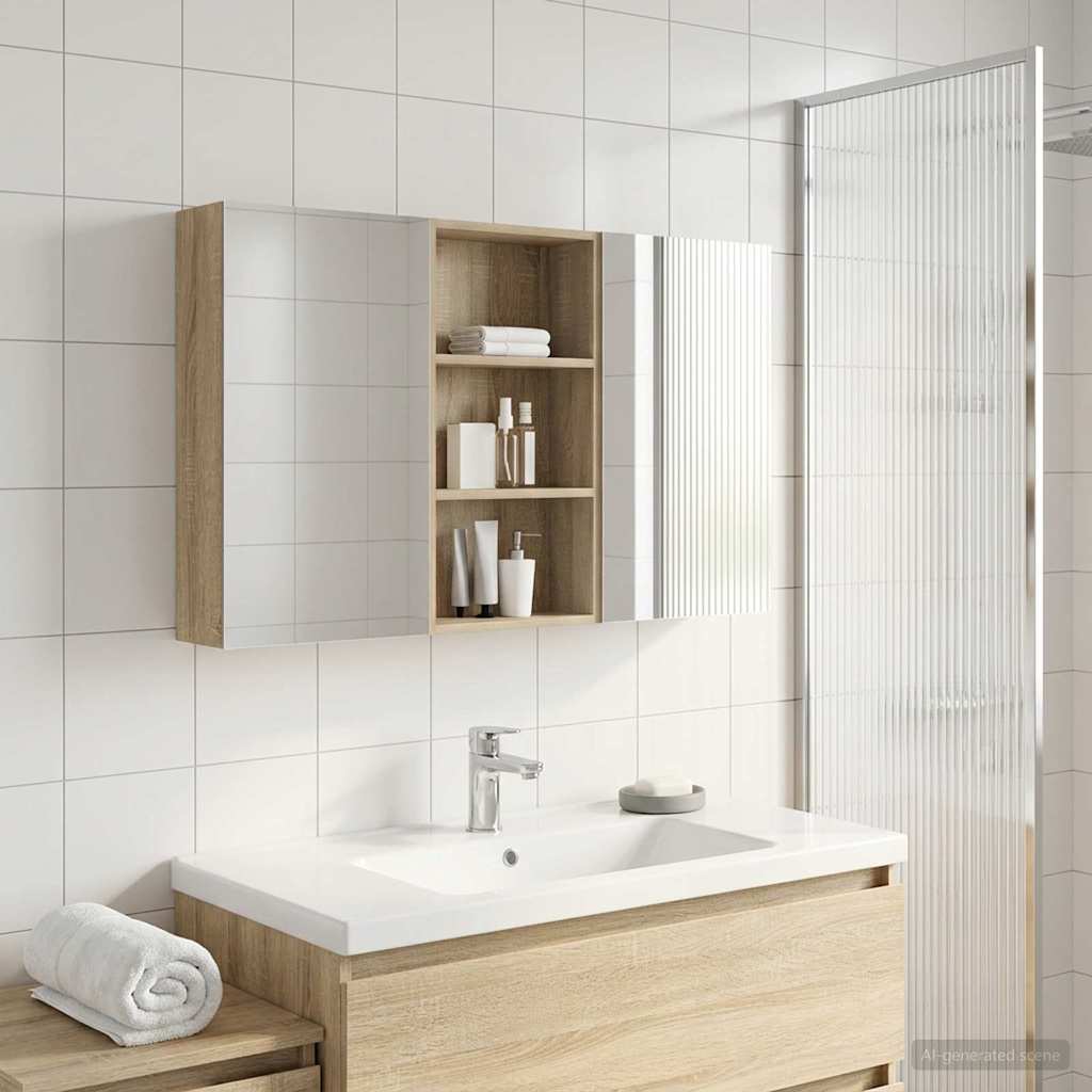 Badezimmerschrank-Set 3 pcs 80 x 10,5 x 50 cm Holzwerkstoff