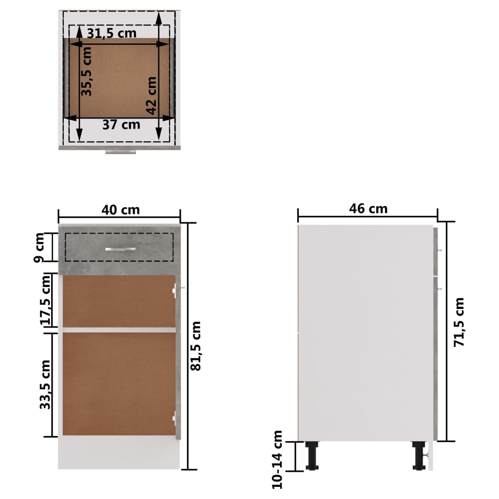 Spülenunterschrank Sonoma-Eiche 80x46x81,5 cm Holzwerkstoff