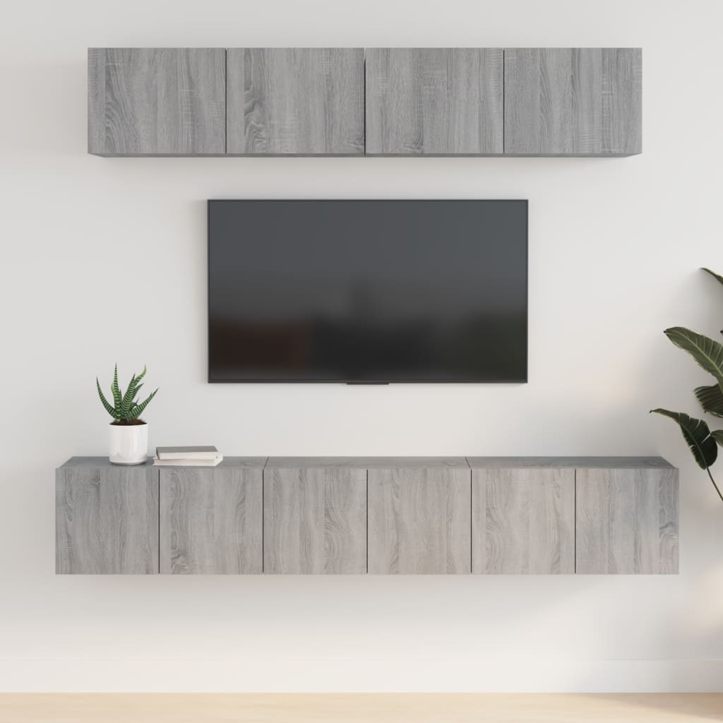 5-tlg. TV-Schrank-Set Weiß Holzwerkstoff