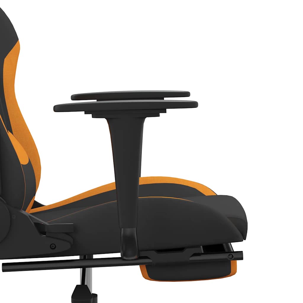 Gaming-Stuhl mit Massagefunktion Schwarz und Creme Stoff