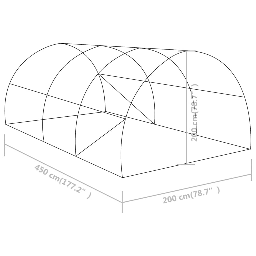 Gewächshaus 4,5 m² 300x150x200 cm