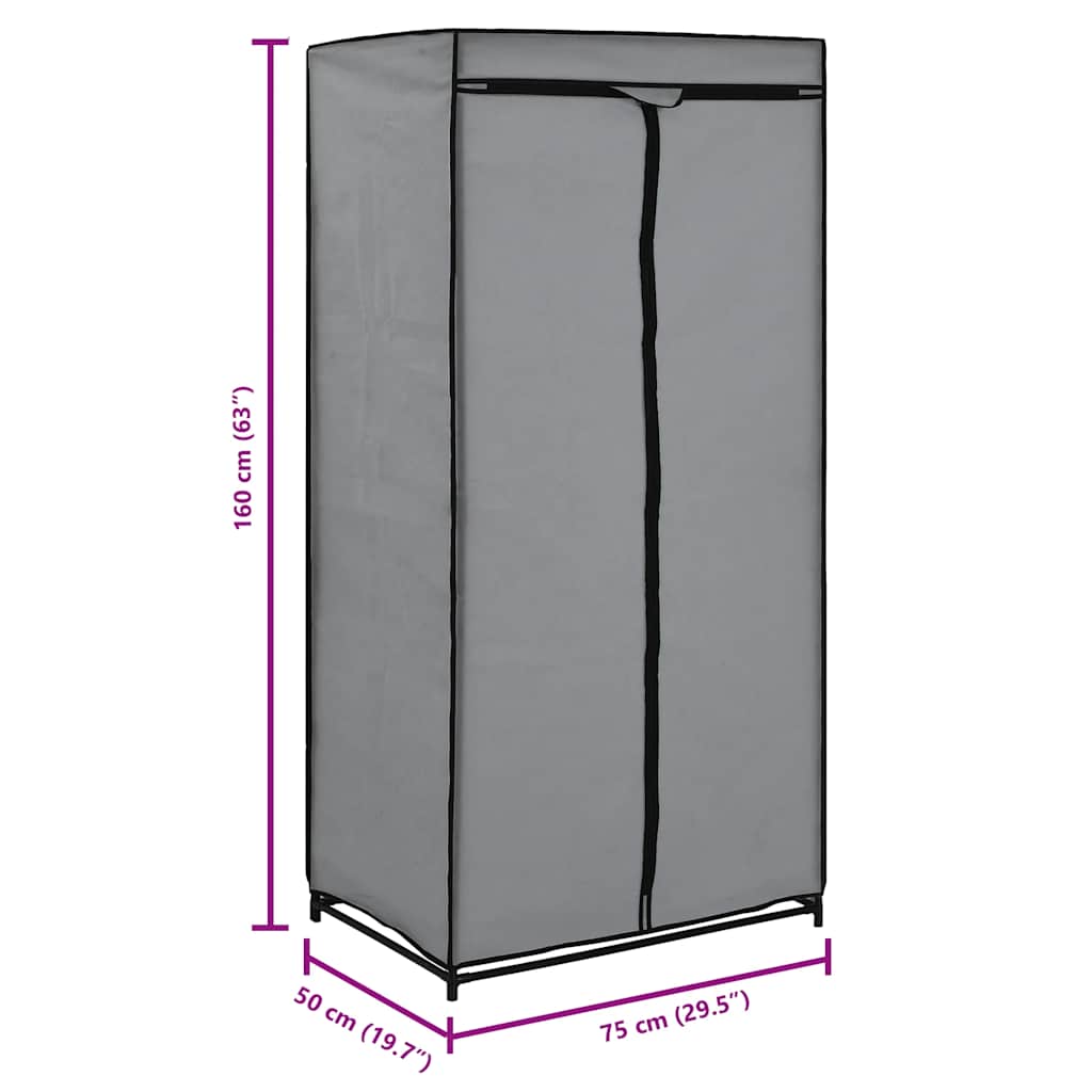 Kleiderschrank Schwarz 75×50×160 cm