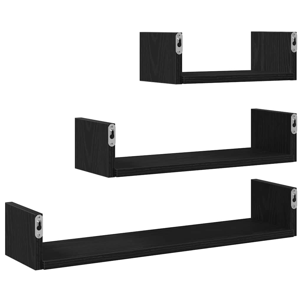 Wandregal 3 Stk. Weiß Holzwerkstoff