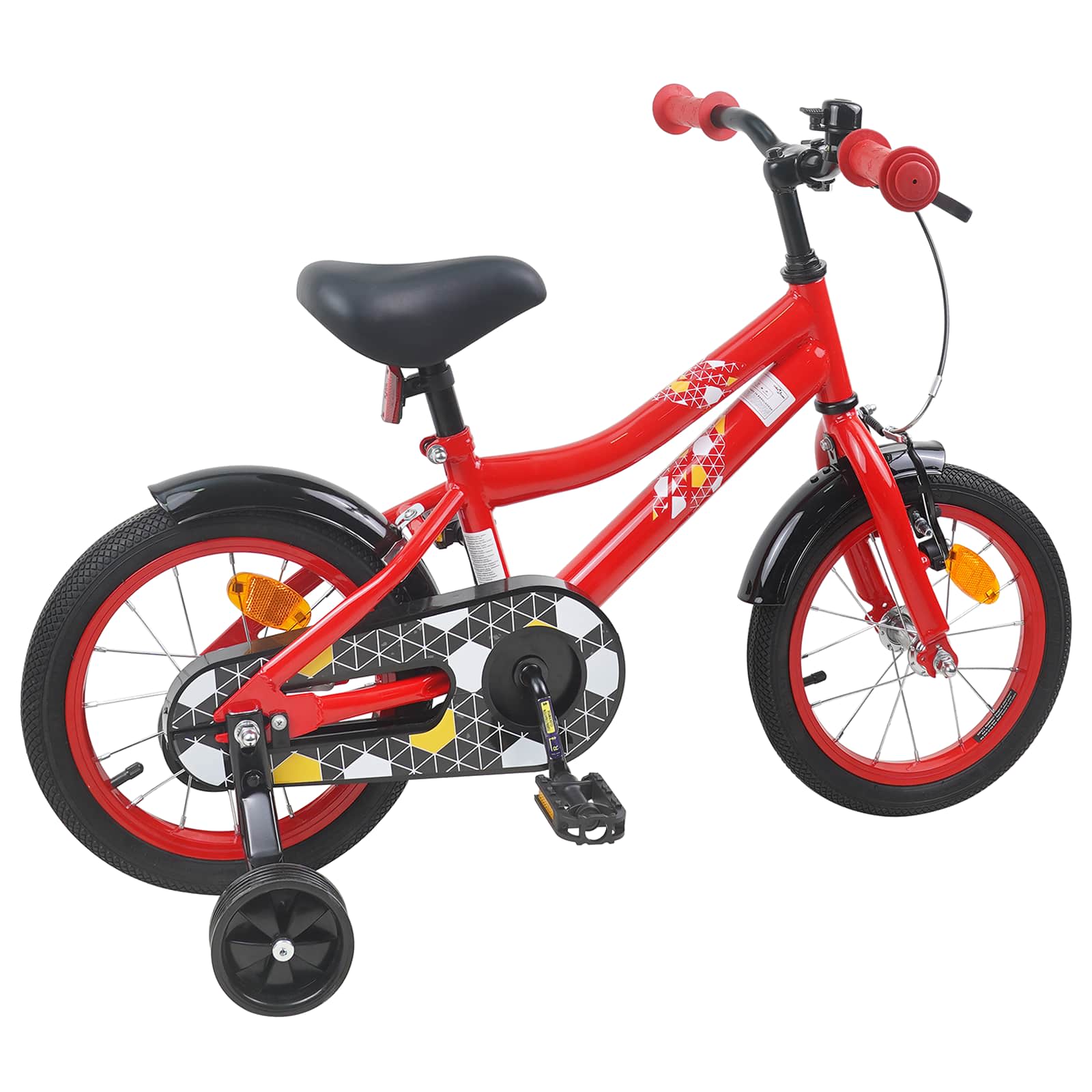 Kinderfahrrad 12 Zoll für 2-4 Jahre alt Schwarz