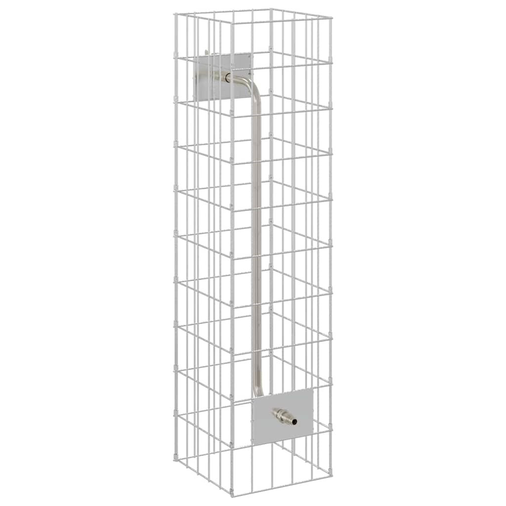Gabionen Wasserhahn Silber 26 x 25 x 50 cm Edelstahl