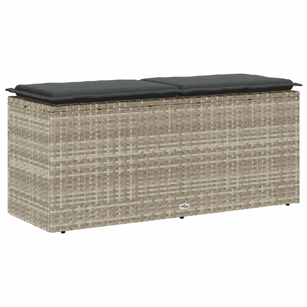 Gartenbank mit Kissen Schwarz 110x40x44 cm Poly Rattan