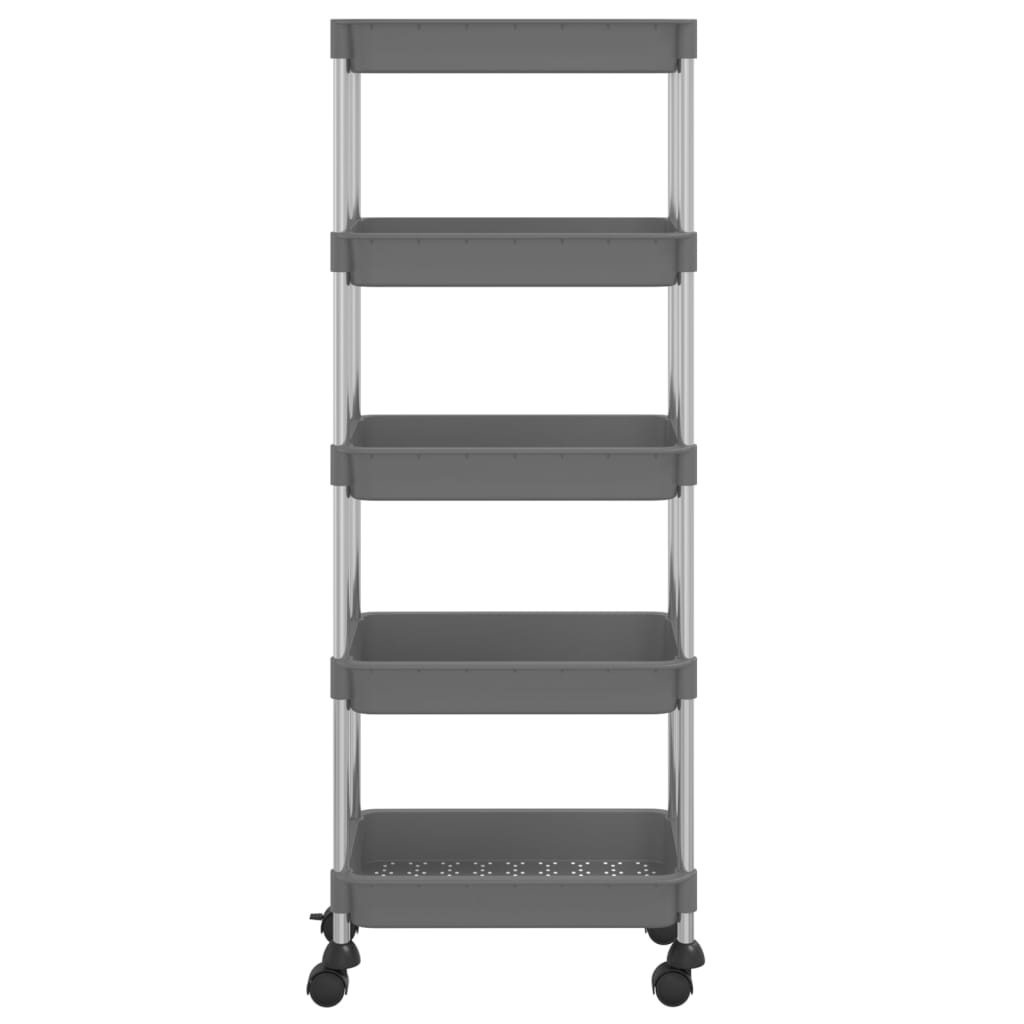 Küchenwagen 5 Etagen Türkis 42x29x128 cm Eisen und ABS