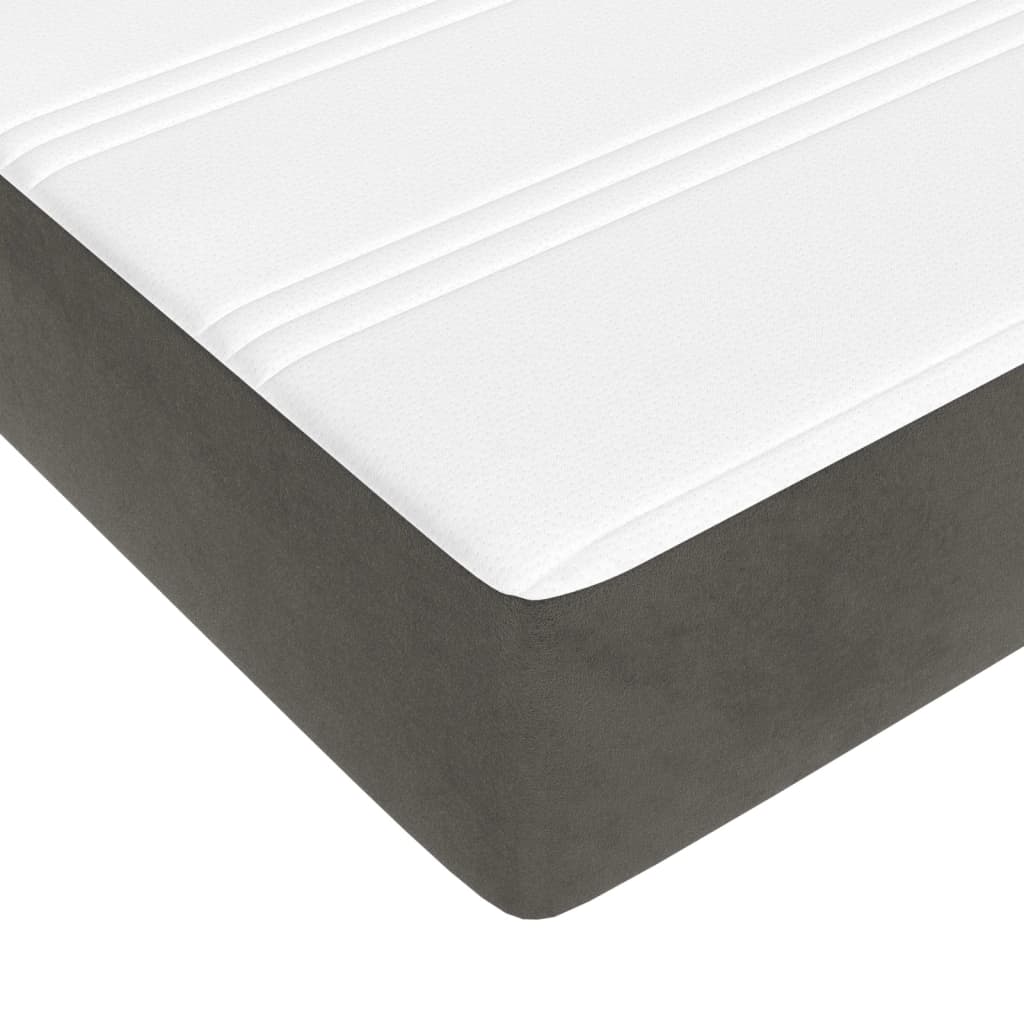 Taschenfederkernmatratze Mittel Hellgrau 100x203x20 cm Samt