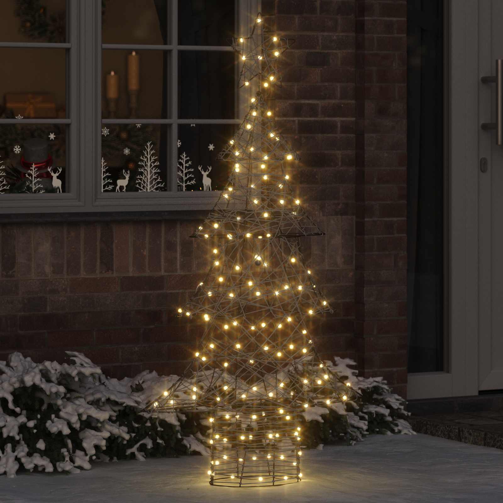 Weihnachtsbaum mit 120 LEDs Warmweiß 120,5 cm PET