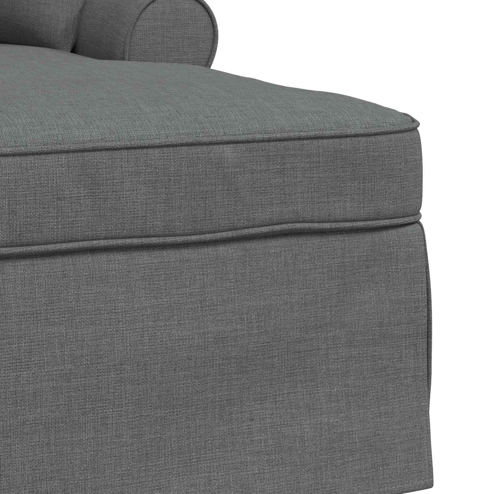 Chaise Lounge mit Rock mit Kissen 3 pcs Hellgrau Stoff