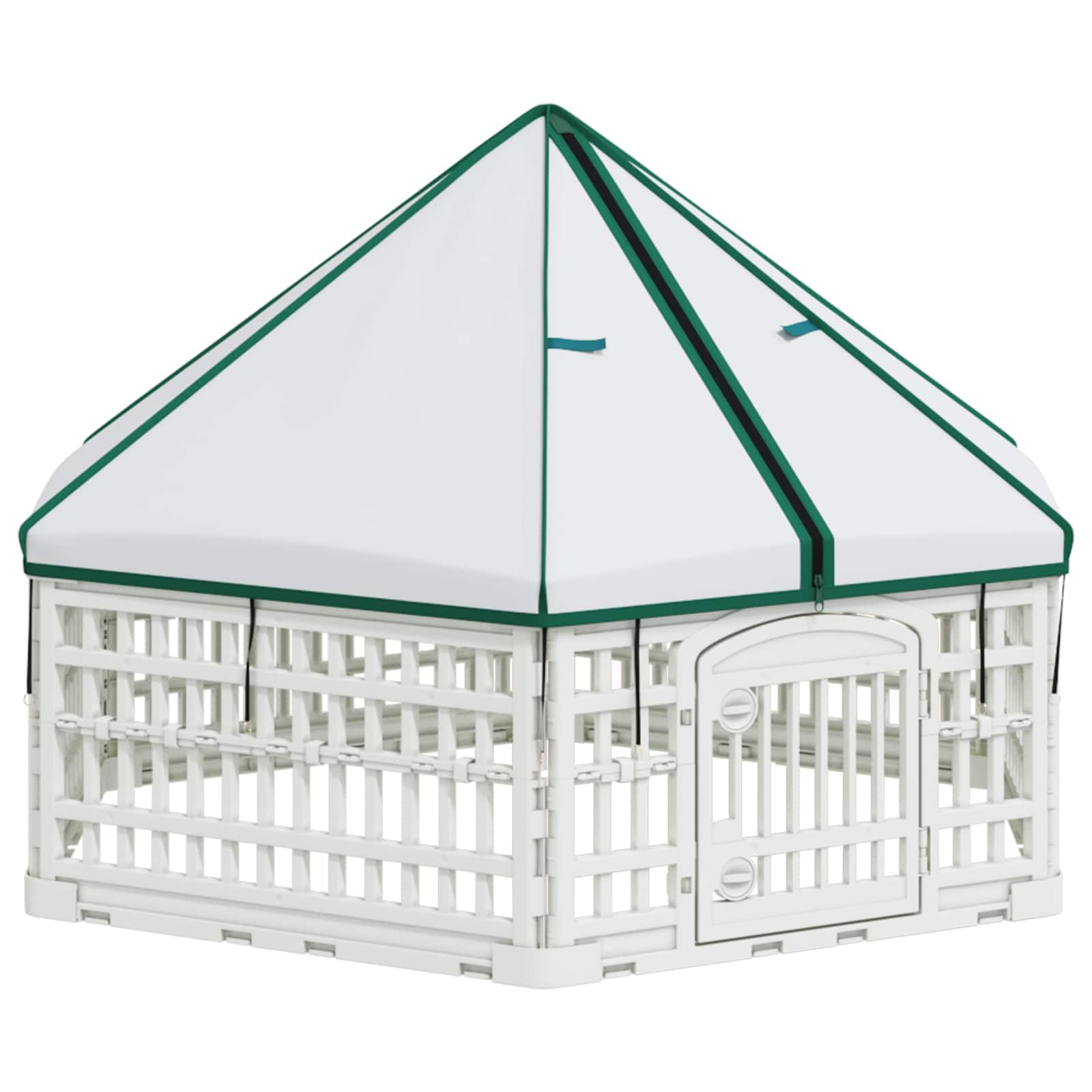 6-Panel-Hundespielplatz 122 x 106,5 x 40 cm Kunststoff Weiß