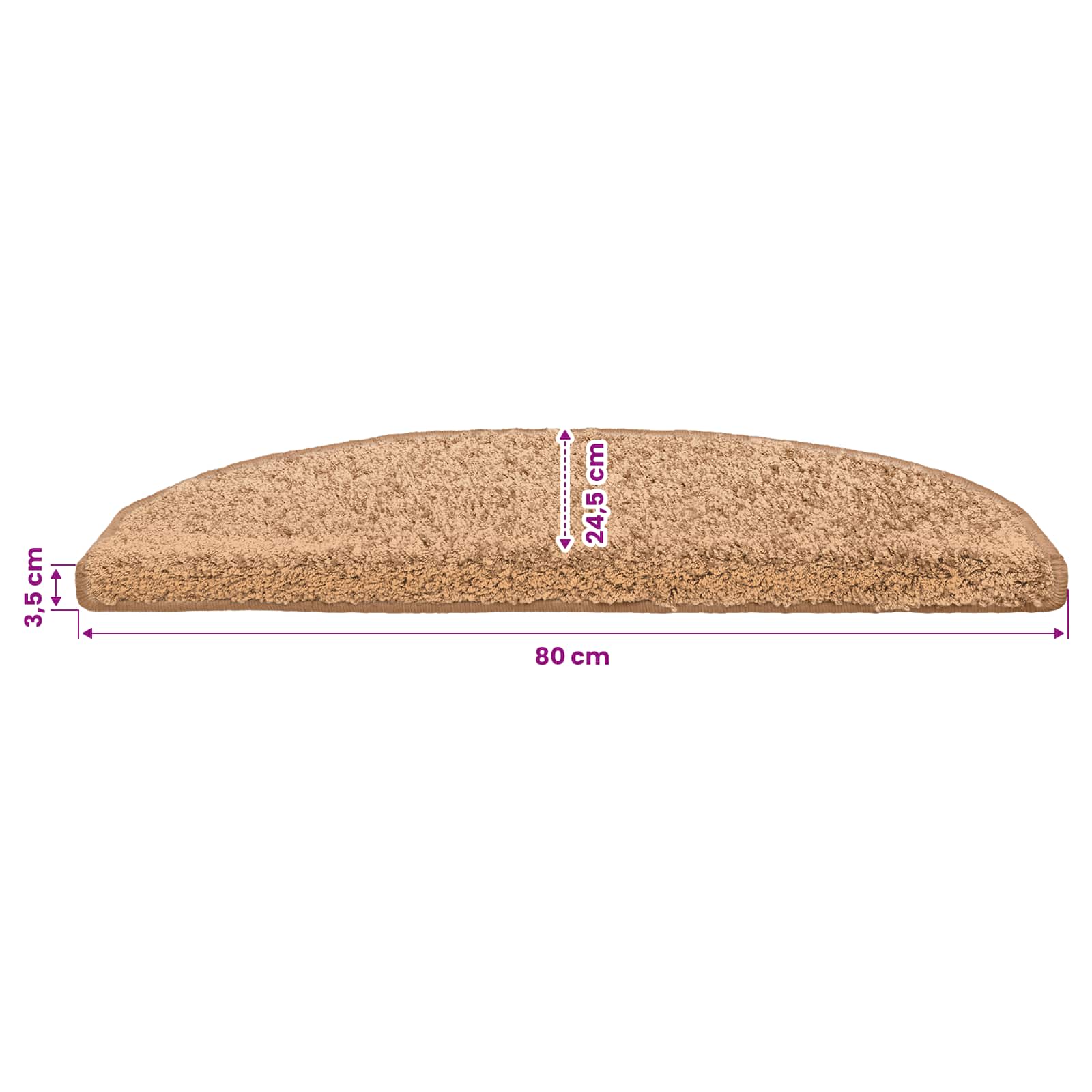 Stufenmatten 15 Stk. 56x17x3 cm Grau Halbrund