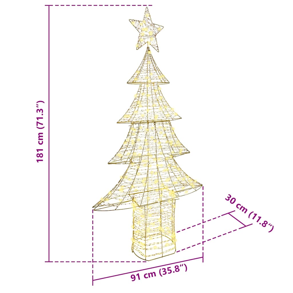 Weihnachtsbaum mit 120 LEDs Warmweiß 120,5 cm PET