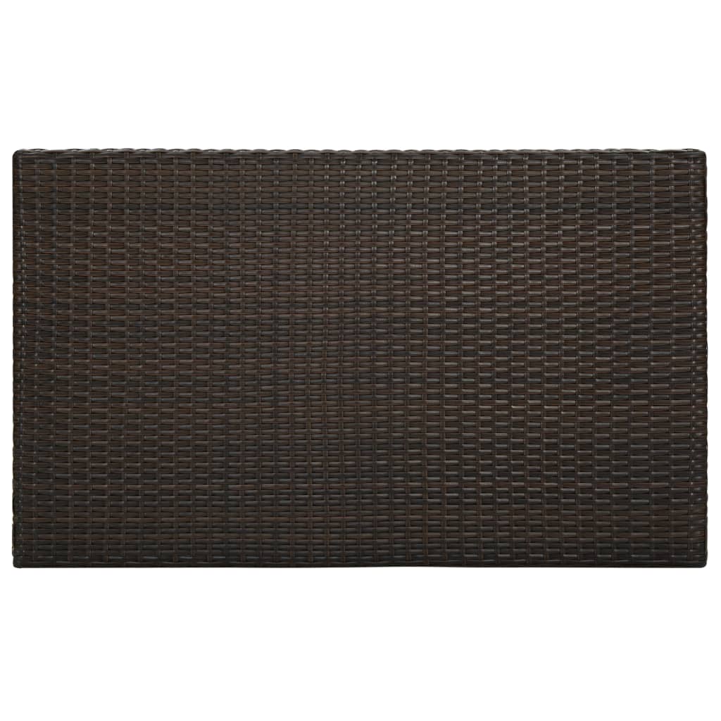 Garten-Bartisch Grau 60,5x60,5x110,5 cm Poly Rattan
