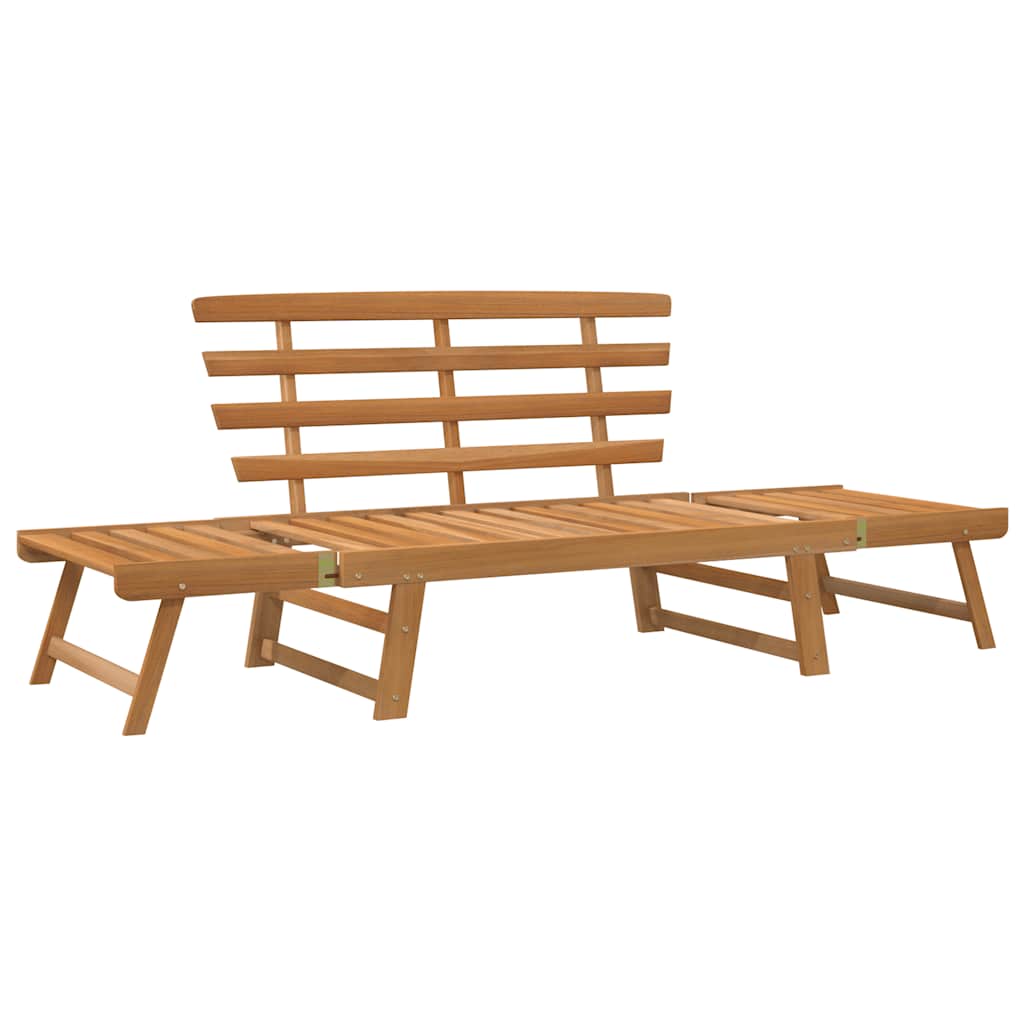 Gartenbank mit Auflagen 2-in-1 190 cm Grau Massivholz Akazie