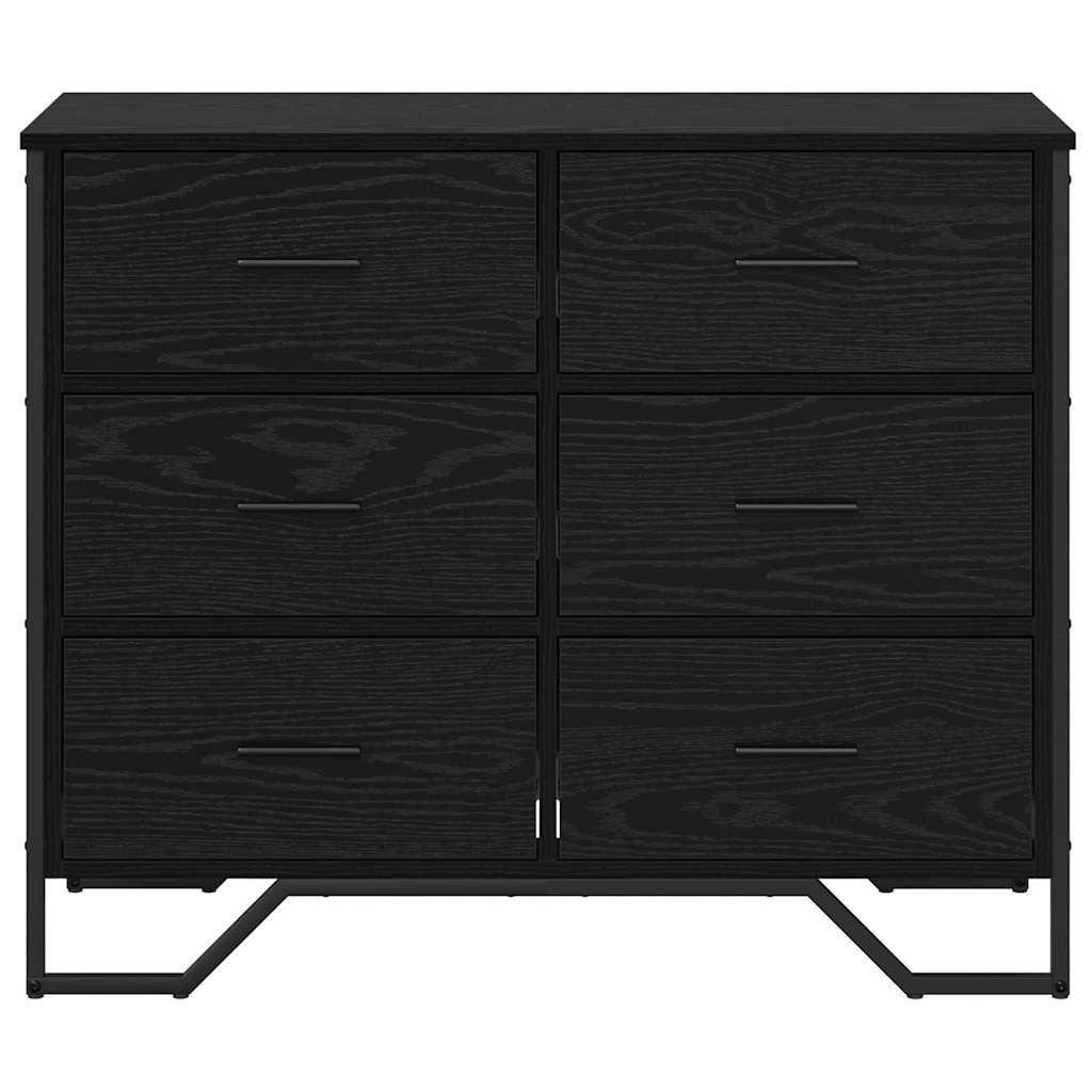 Kommode Schwarz 91x35,5x74,5 cm Holzwerkstoff