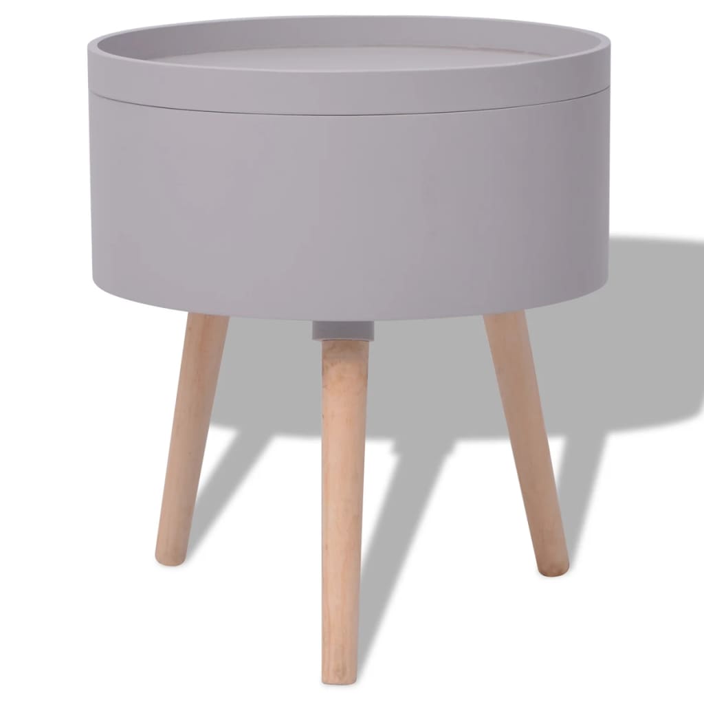 Beistelltisch mit Serviertablett rund 39,5x44,5 cm weiß