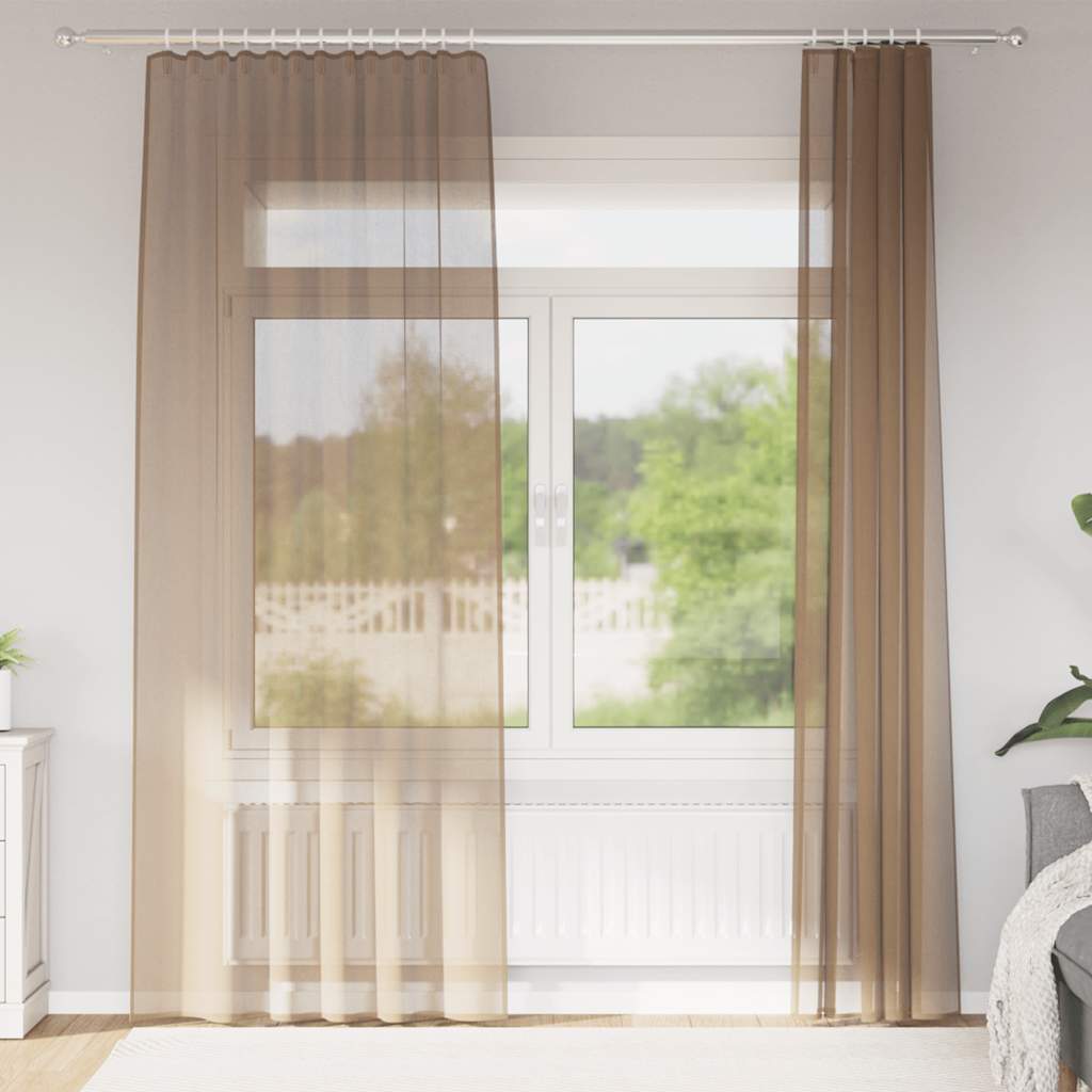 Voile Vorhänge mit Ösen 2 Stk. Apfelgrün 140x140 cm