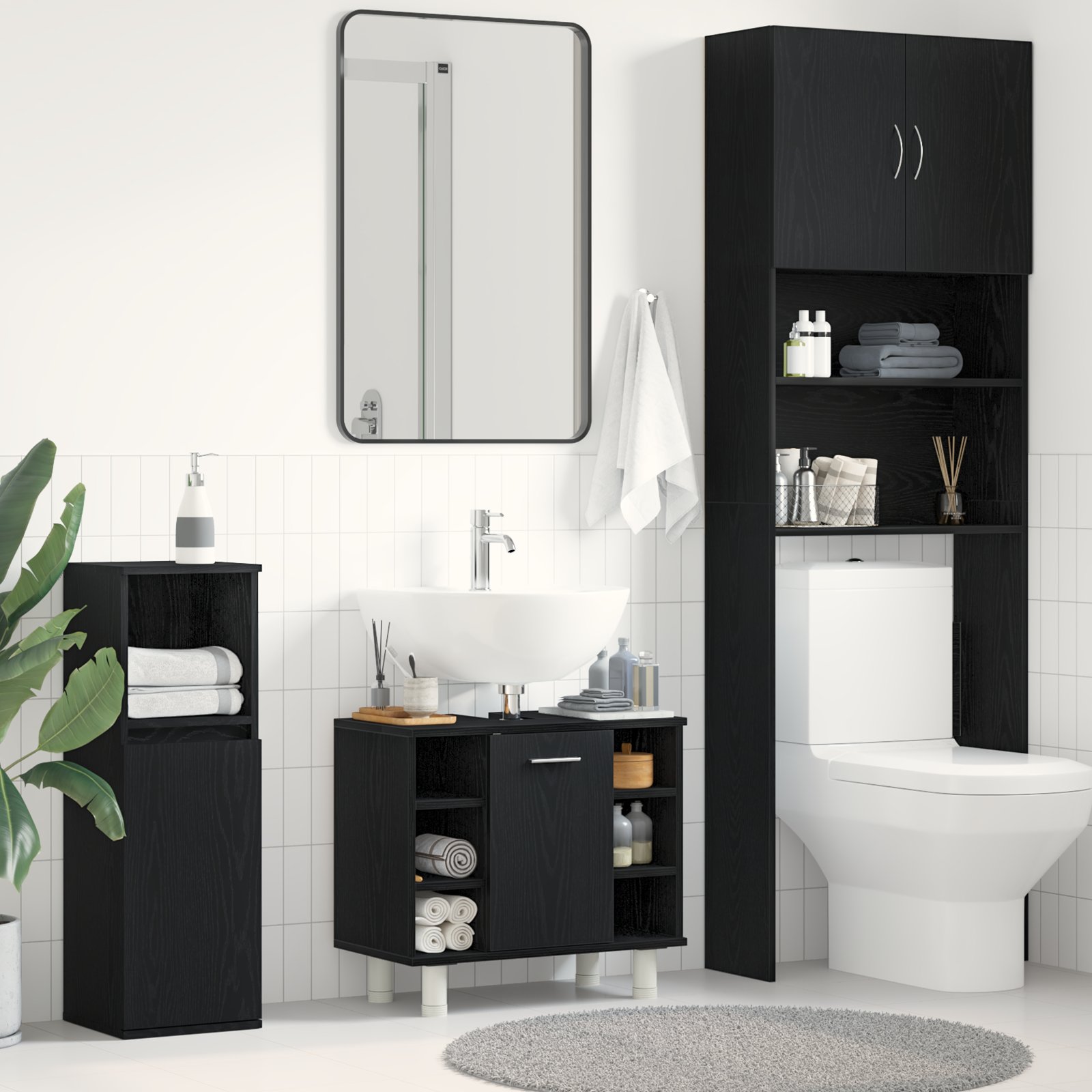 Badezimmerschrank Weiß 60x32x53,5 cm Holzwerkstoff