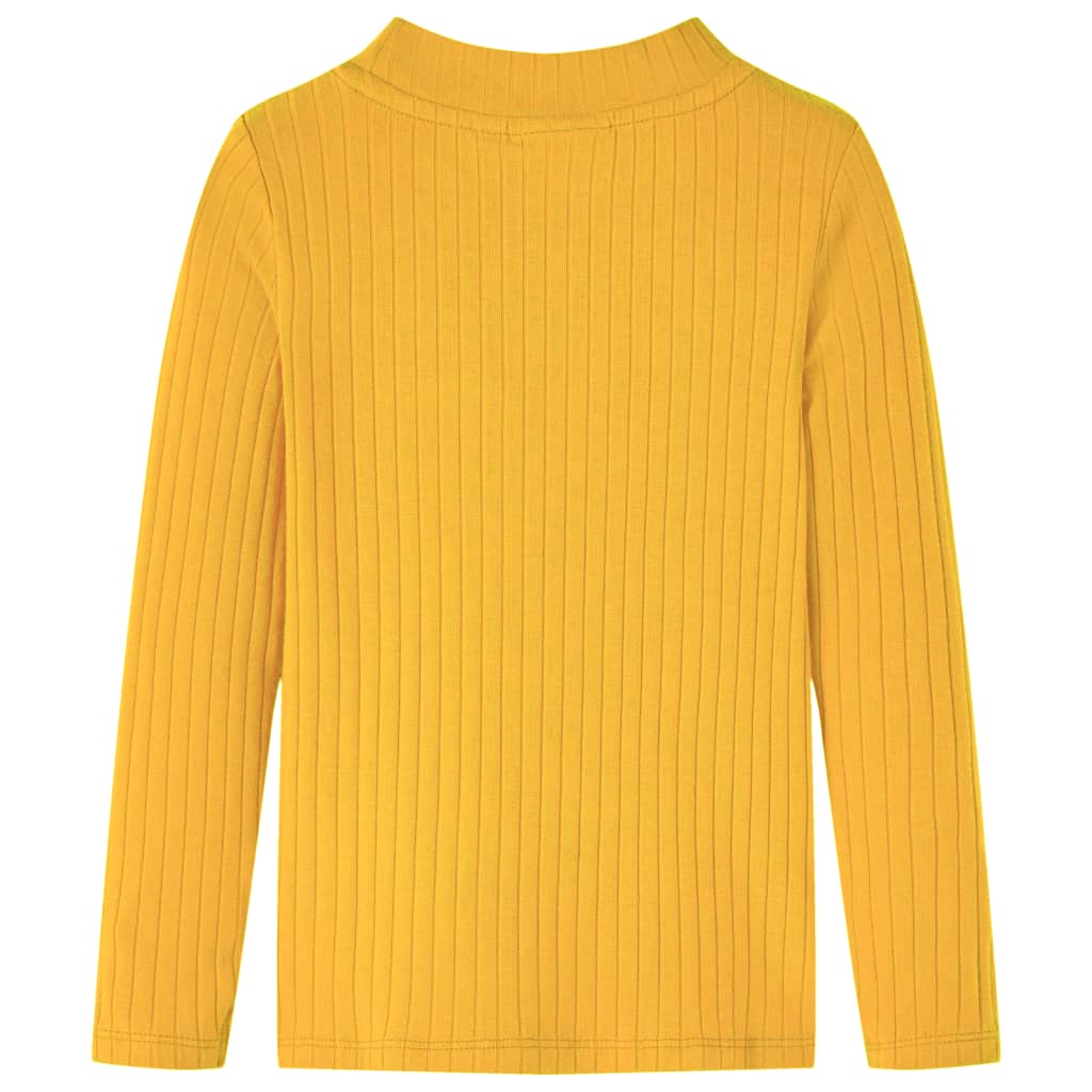 Kinder-Langarmshirt Rippstrick Knallrosa 116