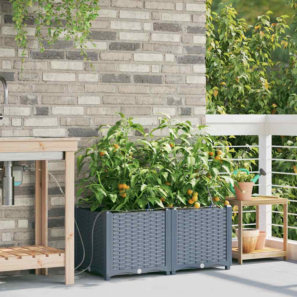 Garten-Pflanzgefäß 4 Stk. Braun 160 x 40 x 22 cm PP